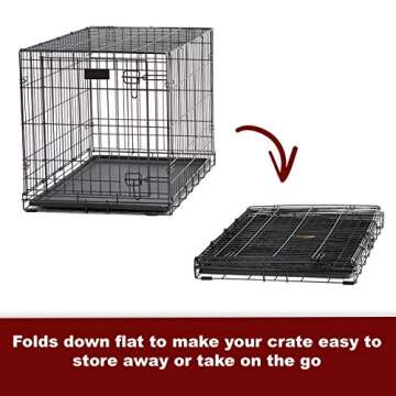 MidWest Homes for Pets Ultima Pro Series 36' Dog Crate | Extra-Strong Double Door Folding Metal Dog Crate w/Divider Panel, Floor Protecting 'Roller Feet' & Leak-Proof Plastic Pan