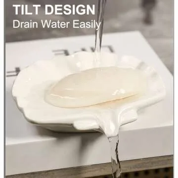 Elegant Self-Draining Ceramic Soap Dish for Home
