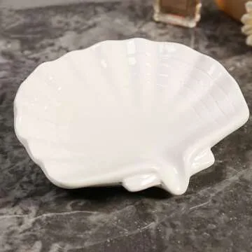 Elegant Self-Draining Ceramic Soap Dish for Home
