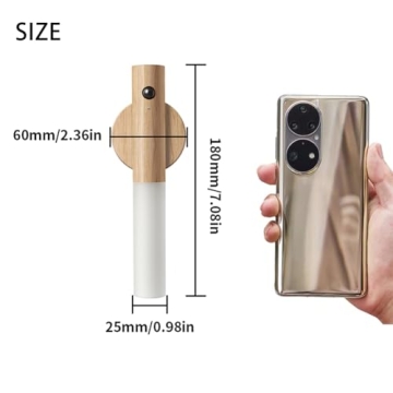 LANDGOO Wooden Motion Sensor Night Lights Magnet Body Sensor Hallway Night Lights Rechargeable Led Light Portable Stairway Night Lights Wall Sconce Battery Powered Cabinet Lights (White Ash Wood)