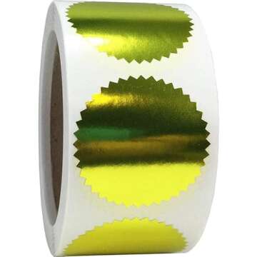 Veltec 2” Gold Foil Seal Labels - Elegant Certificate Seals