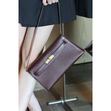 XJMIGO Women's Underarm Bag Luxury Women's Designer Shoulder Bag Crossbody Bag Leather Handbag Large Capacity Women's Bag (Saddle Red, 27CM)