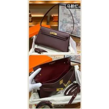 XJMIGO Women's Underarm Bag Luxury Women's Designer Shoulder Bag Crossbody Bag Leather Handbag Large Capacity Women's Bag (Saddle Red, 27CM)