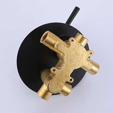 RBROHANT Shower System with Tub Spout and Handheld Matte Black Bathtub Shower Faucet Combo Set with 10 Inch Rain Shower Head, Brass Rough-in Pressure Balance Valve Included, Wall Mounted, RB1109