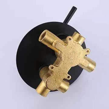 RBROHANT Shower System with Tub Spout and Handheld Matte Black Bathtub Shower Faucet Combo Set with 10 Inch Rain Shower Head, Brass Rough-in Pressure Balance Valve Included, Wall Mounted, RB1109