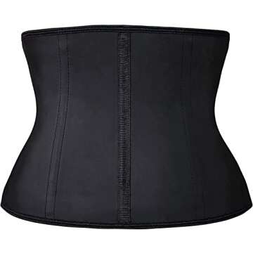 YIANNA Short Torso Waist Trainer for Women Underbust Latex Sport Girdle Corsets Cincher Hourglass Bo...