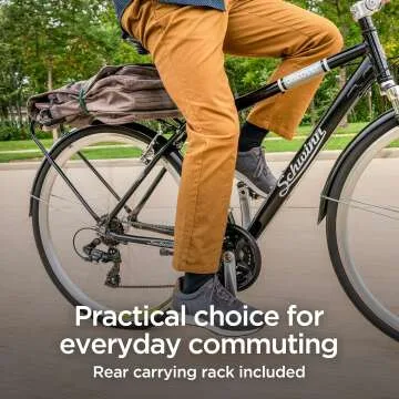Schwinn Discover Adult Hybrid Bike for Men and Women, 700c Wheels, 21-Speeds, Step-Through or Step-Over Frame, Front and Rear Fenders, Rear Cargo Rack