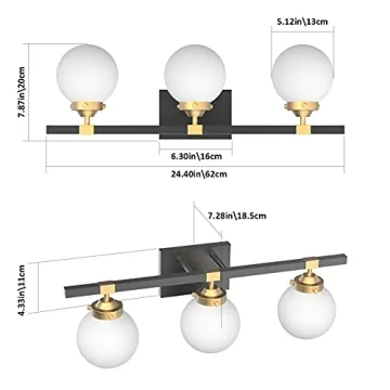 Tipace Mid Century Bathroom Light Fixture Modern Elegance