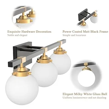 Tipace Mid Century Bathroom Light Fixture Modern Elegance