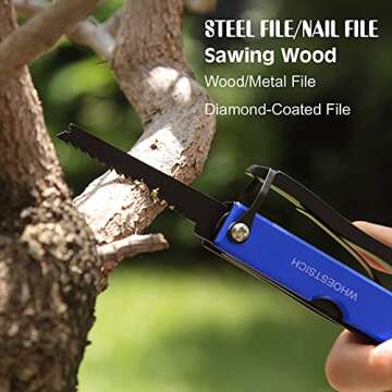 WHOESTSICH Multi tool Camping Accessories, 16 In 1 Survival Tactical Tools Outdoor Hiking Fishing Essentials Multi-function Camping Gear with Knife Axe Hammer, Gifts for Men Him Dad Husband (blue)