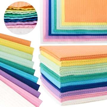‘Bow Bibs Disposable Rainbow Dental Bibs – 3-Ply, Soft & Fluid-Resistant (400 Pack) | Large 13"x...