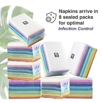 Bow Bibs Rainbow Dental Bibs – 400 Pack of 3-Ply Bibs