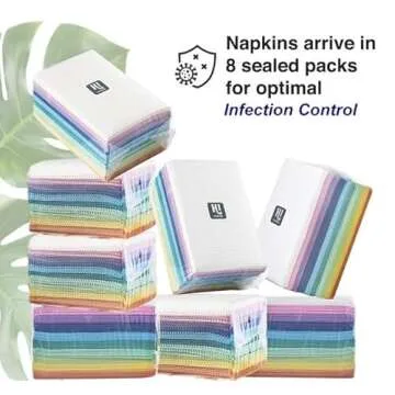 Bow Bibs Rainbow Dental Bibs – 400 Pack of 3-Ply Bibs