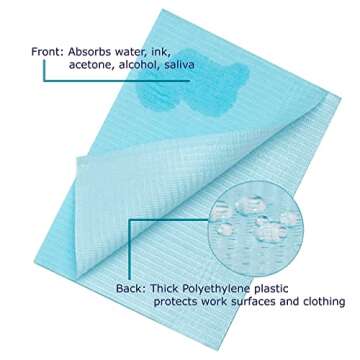 Bow Bibs Rainbow Dental Bibs – 400 Pack of 3-Ply Bibs