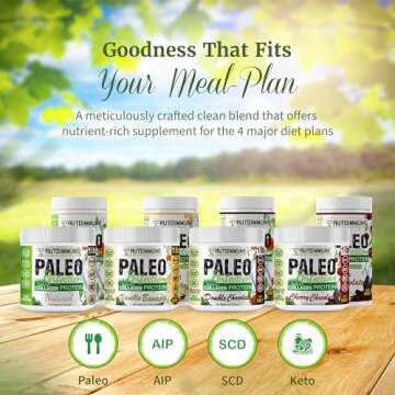 Paleo Perfection Vanilla Banana Grass Fed Beef Collagen Protein Powder without Stevia - Paleo, Keto, SCD, AIP Protein Powder with Apple Fiber, Carrot & Broccoli - 300g Protein Powder & Superfood Blend