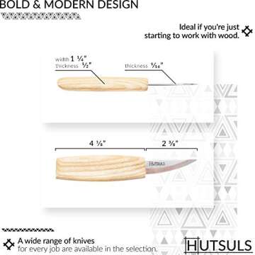 Hutsuls Wood Whittling Knife for Beginners - Razor Sharp Wood Carving Knife in a Beautifully Designe...