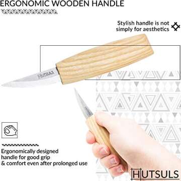 Hutsuls Wood Whittling Knife for Beginners - Razor Sharp Wood Carving Knife in a Beautifully Designed Gift Box, Sloyd Woodworking Knife for Men, Women, Adults and Kids (6.5 inch)