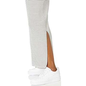 Amazon Essentials Women's Supersoft Terry Racerback Maxi Dress (Previously Daily Ritual), Black White Thin Stripe, Medium