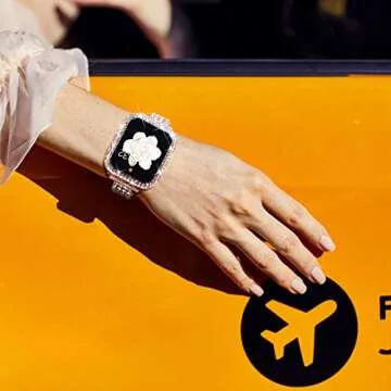 KADES Compatible for Bling Apple Watch Protective Case with Built-in Screen Protector for Apple Watch 44mm iWatch Series SE SE2022 6 5 4 (44mm, Clear)