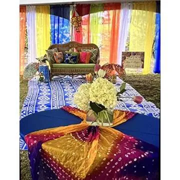 6 Piece Rainbow Sheer Window Panel Colorful Backdrop Bright Curtains Set for Playroom, Nurseries, Bedroom & more Lime, Orange, Red, Purple, Bright Yellow, Navy drapes- 84 inch Long Panels