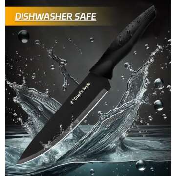 XANAPON Knife Set, 14 Pieces Kitchen Knife Set, High Carbon German Stainless Steel, Dishwasher Safe Cutlery, Black