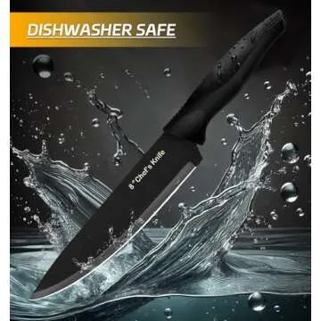 XANAPON Knife Set, 14 Pieces Kitchen Knife Set, High Carbon German Stainless Steel, Dishwasher Safe Cutlery, Black