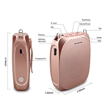 ZOWEETEK 10W Wireless Voice Amplifier Portable PA System