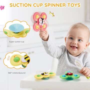 VoMii 18Pcs Baby Toys 6-12-18 Months, Montessori Toys Newborn Toys for Babies, Infant Teether Sorting Stacking Blocks Spinner Toy Activity Cube Pull Push Sensory Toys for Toddlers 1-2-3 Years