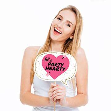 Big Dot of Happiness Funny Be My Galentine - Valentine's Day Photo Booth Props Kit - 10 Piece
