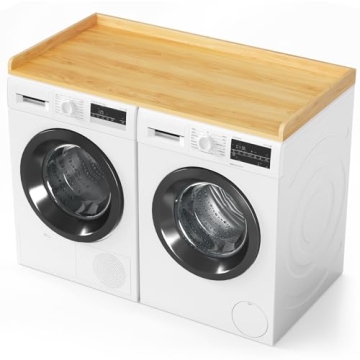SpaceAid Washer Dryer Countertop - Stylish Maple Wood Laundry Shelf