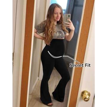 Peauty Black Maternity Pants Maternity Flare Leggings Plus Size Maternity Pants Maternity Leggings M...