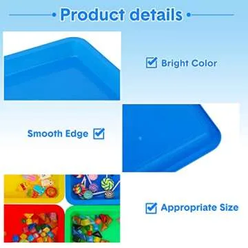 Mimorou 20 Pcs Plastic Art Trays Stackable Activity Sand Tray Multicolor Sensory Tray Paint Mixing Trays Crafts Organizer Serving Tray Kids DIY Bead Painting Projects (5 Colors 9.65 x 7.28 x 0.9 Inch)