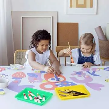 Mimorou 20 Pcs Plastic Art Trays Stackable Activity Sand Tray Multicolor Sensory Tray Paint Mixing Trays Crafts Organizer Serving Tray Kids DIY Bead Painting Projects (5 Colors 9.65 x 7.28 x 0.9 Inch)