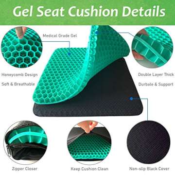 Pressure Relief Gel Seat Cushion for Home Office
