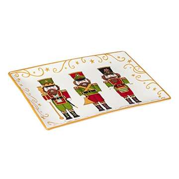 Certified International Holiday Magic Nutcracker Rectangular Serving Platter, 14" X 10", Multicolor,...