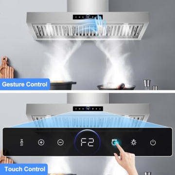 RAPSUAR 36 Inch Range Hood with 1200 CFM Power