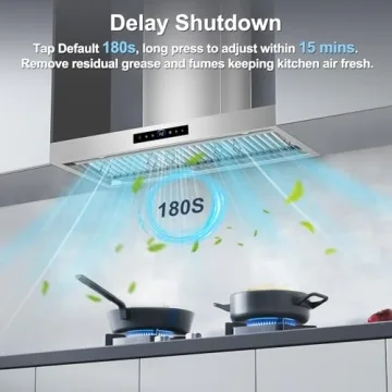 RAPSUAR 36 Inch Range Hood with 1200 CFM Power