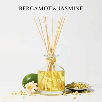 Benevolence LA Morning Ritual Reed Diffuser | Bergamot & Jasmine | Home Fragrance Diffuser for Bathroom | Long-Lasting Scent Sticks | Sun-Kissed Collection
