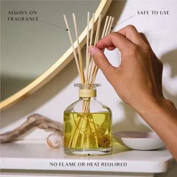 Benevolence LA Morning Ritual Reed Diffuser | Bergamot & Jasmine | Home Fragrance Diffuser for Bathroom | Long-Lasting Scent Sticks | Sun-Kissed Collection