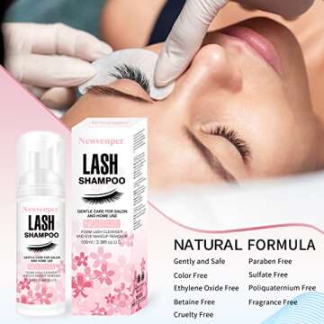 Gentle Lash Shampoo for Eyelash Extensions 100ML + Brush & Wand