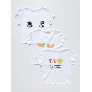 Trendy Women's Y2K Graphic Crop Tops for Retro Styles