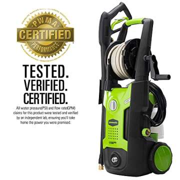 Greenworks 1700 PSI 1.2 GPM Pressure Washer (Upright Hand-Carry) PWMA Certified