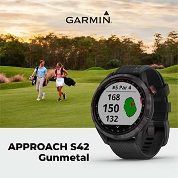 Wearable4U - Garmin Approach S42 Premium GPS Golf Watch and Power Pack Bundle
