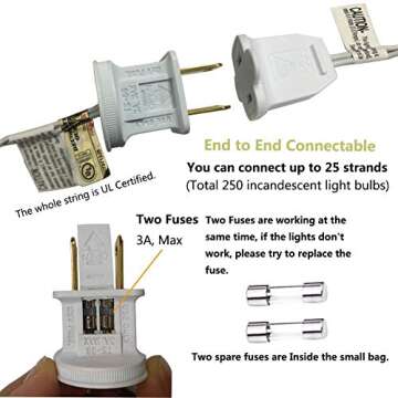 SUNSGNE 8.5Ft Cute White Lantern String Lights:10 Mini LED Oriental Style White Lanterns Plug in Home & Garden Decorative Lights for Indoor/Outdoor Patio Party Wedding Bedroom Bistro Bar