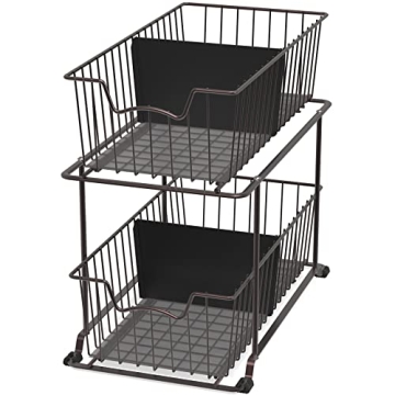 SimpleHouseware 2 Tier Cabinet Wire Basket Drawer Organizer for Efficient Storage Solutions