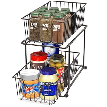 SimpleHouseware Sliding Basket Organizer for Home Storage