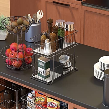 SimpleHouseware Sliding Basket Organizer for Home Storage