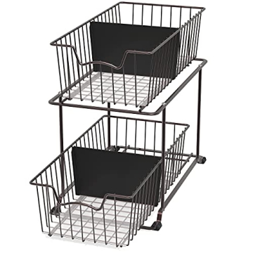 SimpleHouseware Sliding Basket Organizer for Home Storage