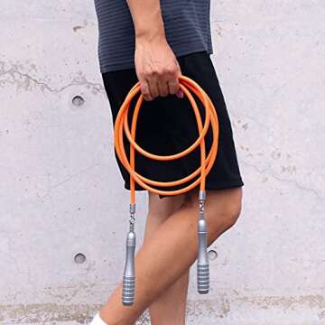 HereRope Weighted Jump Ropes for Women & Men, 1LB Adjustable Heavy Jump Ropes, Durable Jump Rope Weighted, Best for Fitness, High-Intensity Strength Workouts, crossfit, Boxing