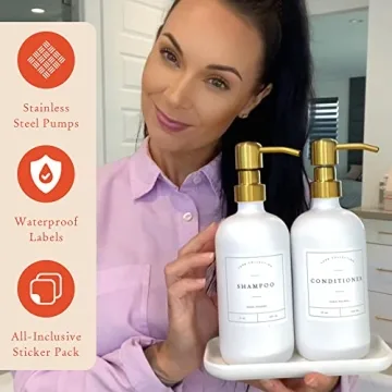 Stylish Kitchen Soap Pump Dispenser with Organizer Tray - White & Gold